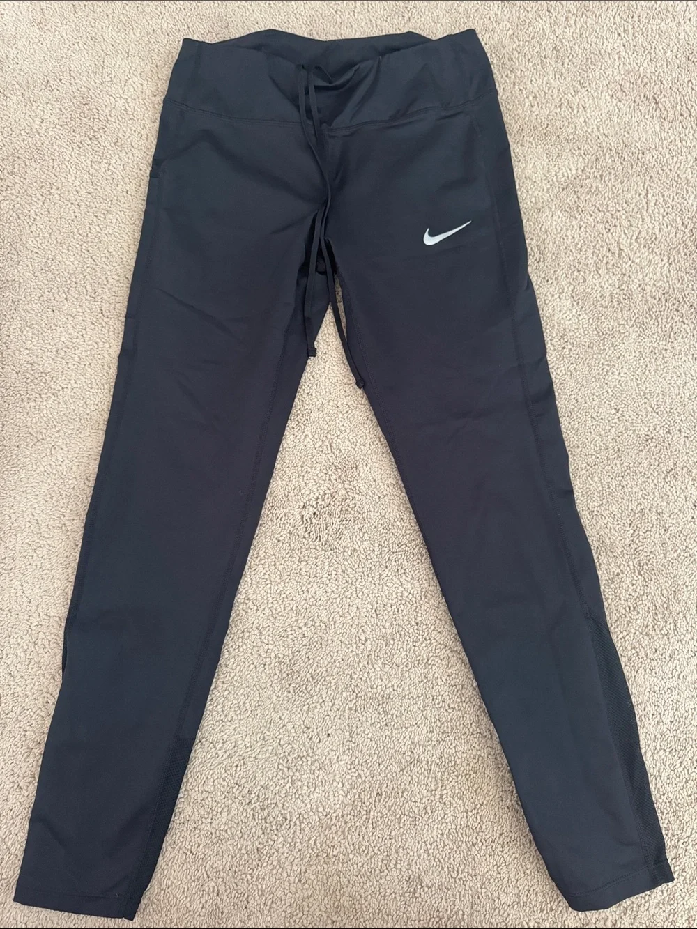 Nike Black Kids' Athletic Leggings with White Swoosh